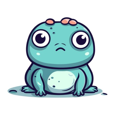 Cute cartoon frog. Vector illustration isolated on a white backg