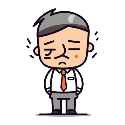 Frustrated Businessman   Cartoon Vector Illustration