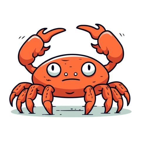 Cute cartoon crab. Vector illustration. Isolated on white backgr