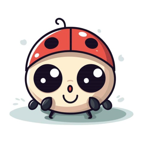 Cute ladybug vector illustration. Cute cartoon ladybug.