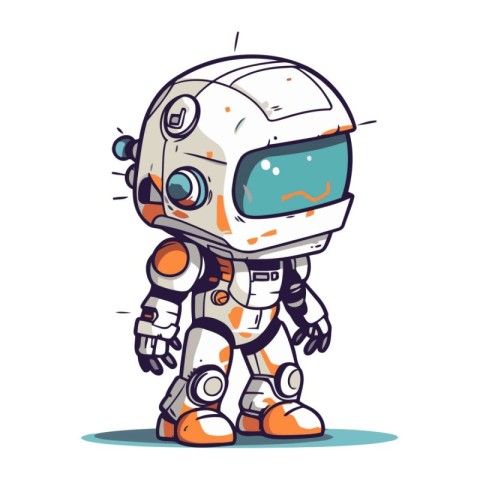 Astronaut in space suit. Cute cartoon vector illustration.