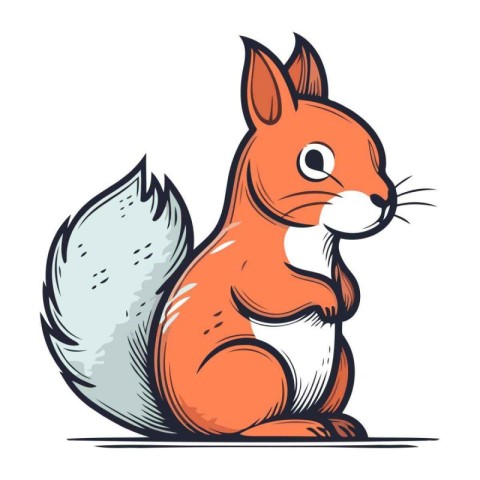 Squirrel cartoon icon. Vector illustration of a squirrel. Isolat