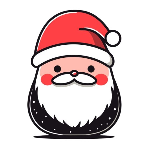 Cute Cartoon Santa Claus Character. Merry Christmas and Happy Ne