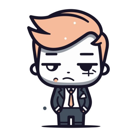 Angry Businessman   Cartoon Vector Illustration of Businessman C