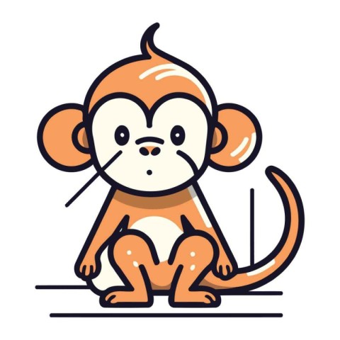 Cute cartoon monkey. Vector illustration in doodle style.