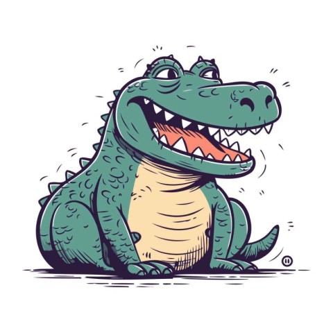 Cartoon crocodile. Vector illustration of a funny crocodile.