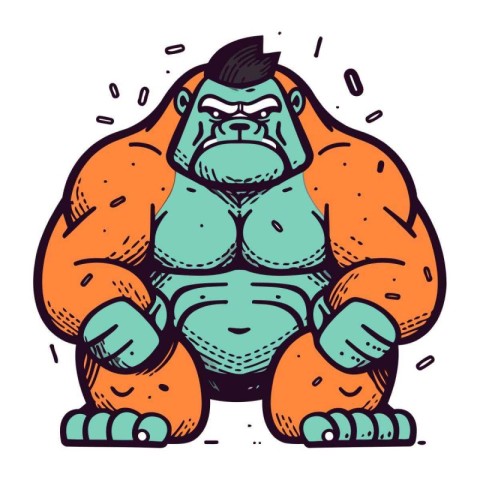 Gorilla mascot. Vector illustration of a gorilla. Cartoon style.