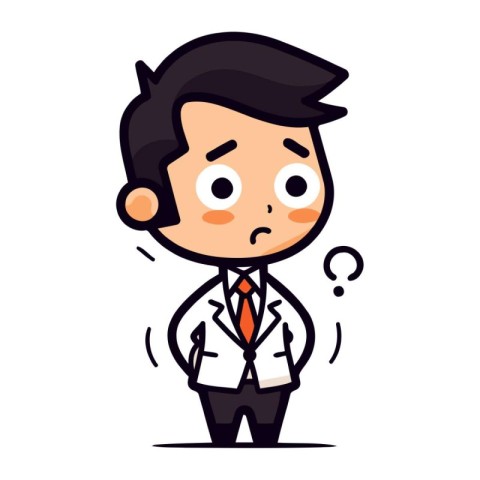 Sad Businessman   Cartoon Character Vector Illustration