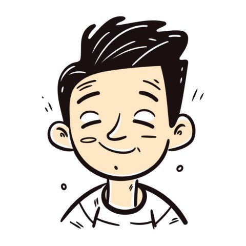 Vector illustration of a happy young man with a smile on his fac