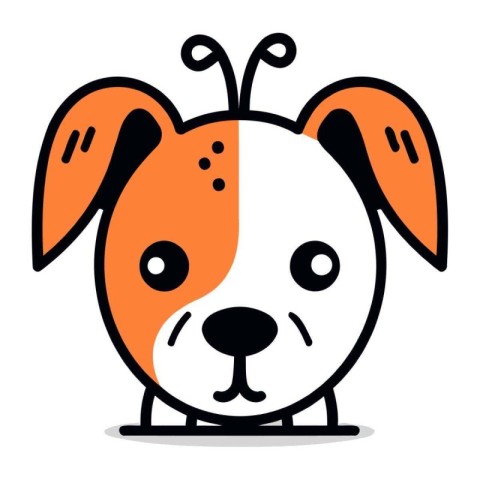 Cute cartoon dog. Vector illustration in doodle style.