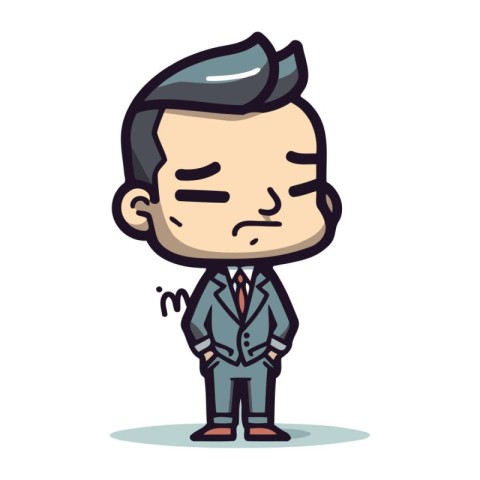 Stressed Businessman   Cartoon Vector Illustration