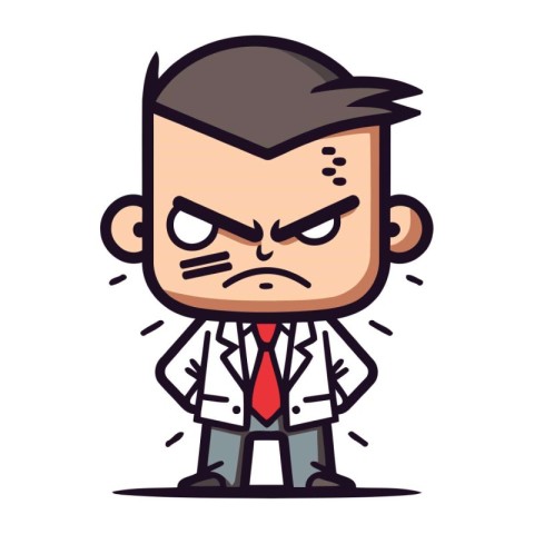 Angry Businessman   Cartoon Vector Illustration