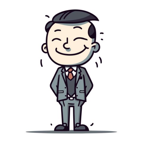 Smiling Businessman   Cartoon Vector Illustration