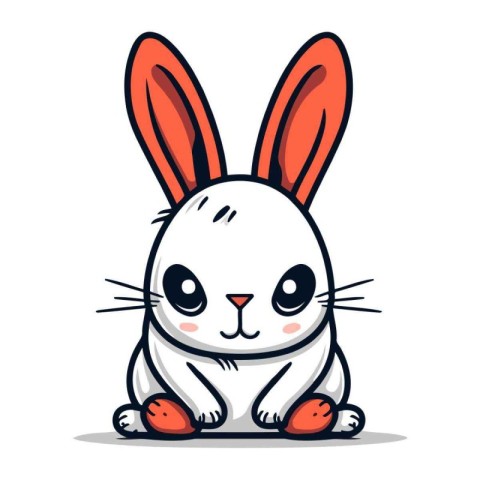 Rabbit cartoon character. Cute animal vector illustration. Cute