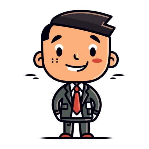 Smiling Businessman   Cartoon Vector Illustration