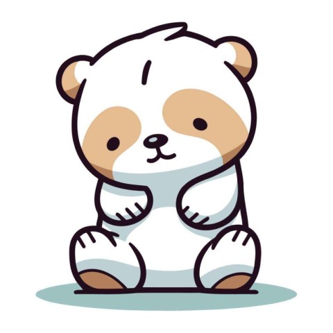 Cute cartoon panda bear. Vector illustration of a cute panda bea