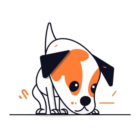 Jack Russell Terrier dog vector illustration. Cute cartoon dog.