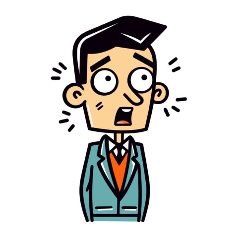 Stressed man in suit. Vector illustration of a man in a suit.