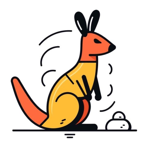 Kangaroo icon. Flat illustration of kangaroo icon for web design