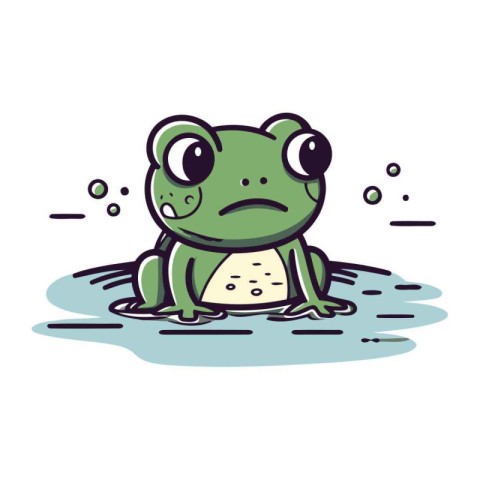 Frog icon. Vector illustration of a frog. Cartoon frog.