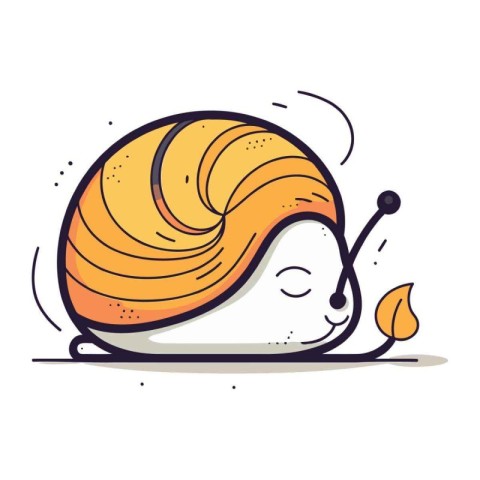 Cute snail cartoon vector illustration. Cute funny snail charact