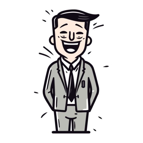 Smiling businessman cartoon character. Vector illustration in do