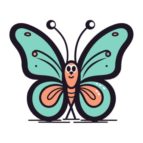 Butterfly icon in flat style. Butterfly vector illustration on w