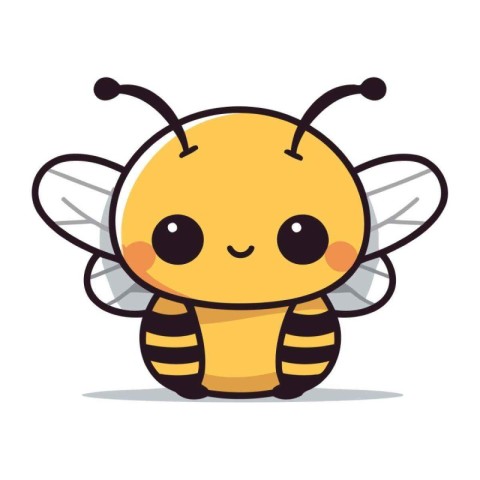 Cute Bee Cartoon Mascot Character. Vector Illustration.