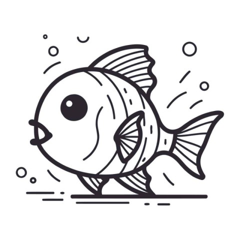 Vector illustration of a cute cartoon fish. Isolated on white ba