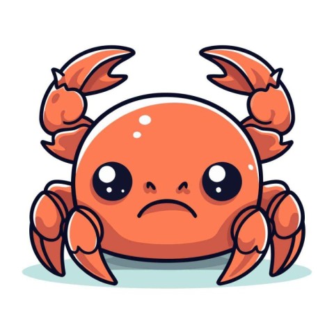 Crab cartoon character. Cute crab mascot. Vector illustration.