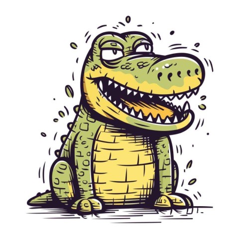 Funny crocodile. Vector illustration of a cartoon crocodile.