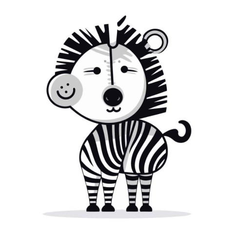 Zebra cartoon icon. Animal cute cartoon icon. Vector illustratio