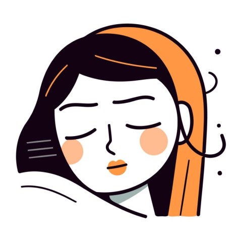 Illustration of a woman with a sad face. vector illustration.