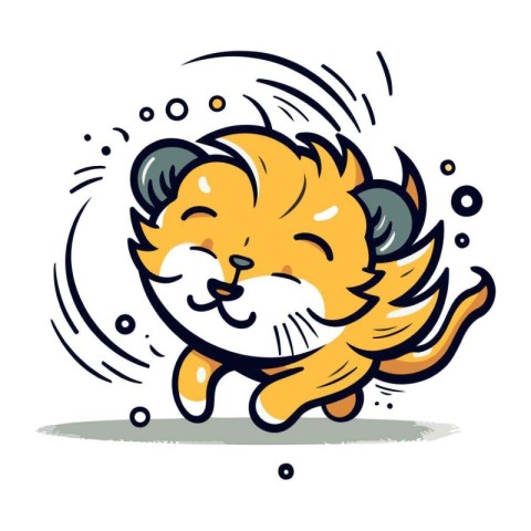 Vector illustration of a cute cartoon hamster jumping. Isolated