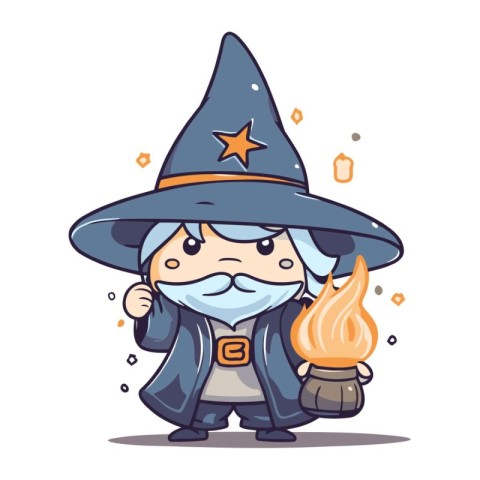 Witch Cartoon Mascot Character Vector Illustration. Halloween Co