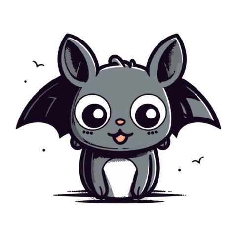 Cute cartoon bat. Vector illustration of a funny cartoon bat.