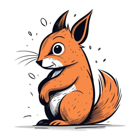 Squirrel. Vector illustration. Isolated on a white background.