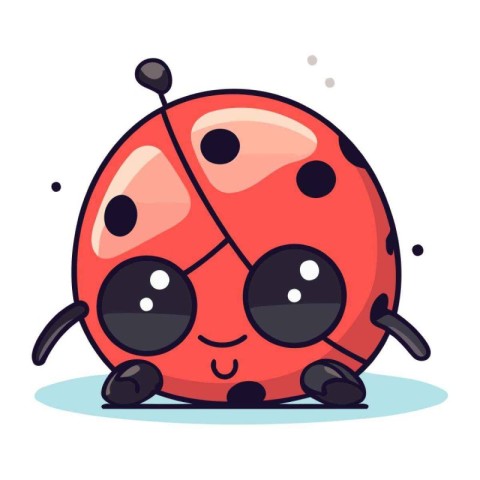 Cute ladybug cartoon character. Vector illustration isolated on