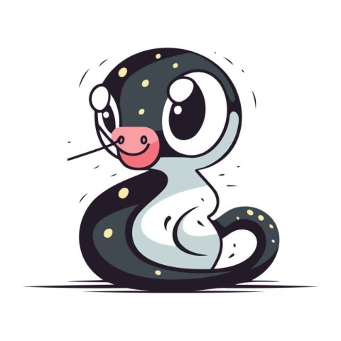 Cute cartoon snake. Vector illustration. Isolated on white backg