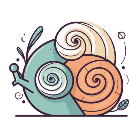 Cute hand drawn doodle snail. Vector illustration in cartoon sty