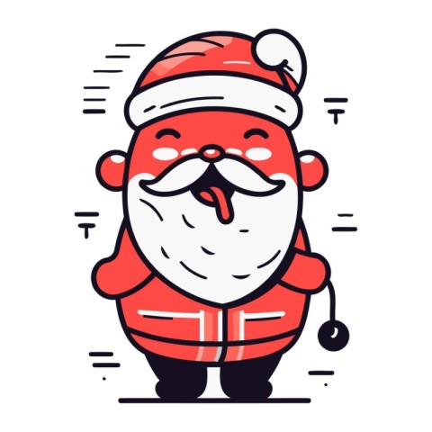 Santa claus character. Merry Christmas and Happy New Year. Vecto