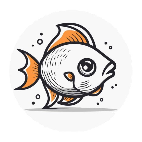 Fish icon. Vector illustration of a fish on a white background.