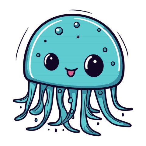 cute jellyfish kawaii cartoon vector illustration graphic design