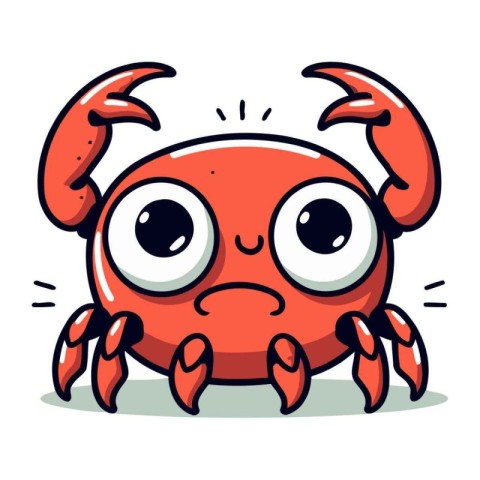 Cute cartoon crab. Vector illustration isolated on a white backg