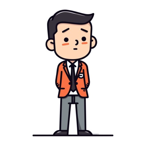 Character businessman in suit. Businessman male cartoon. vector