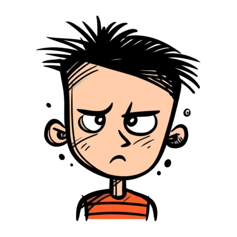 Angry boy cartoon on white background. vector illustration eps10