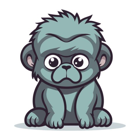 Gorilla Cute Animal Cartoon Mascot Vector Illustration