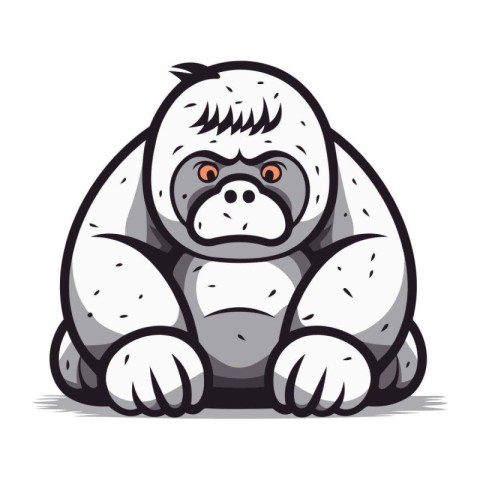 Cute cartoon bulldog sitting on the floor. Vector illustration.