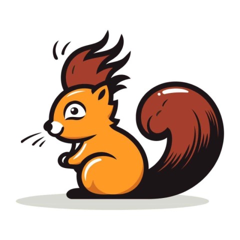 Squirrel cartoon character. Vector illustration on white backgro