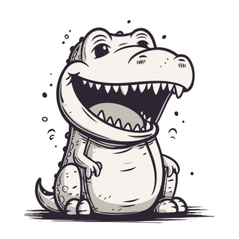 Cartoon crocodile. Vector illustration of a funny crocodile.